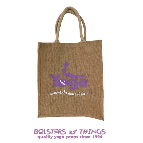 Hessian Yoga Carry Bag - Purple - Front